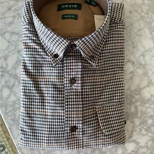 Orvis Men's Button Down Tattersall Plaid Shirt - Medium NWT